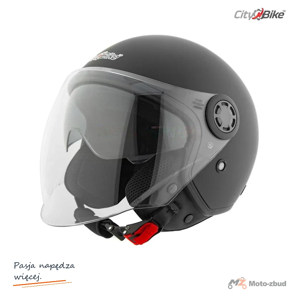 Kask motocyklowy otwarty z blendą City-Bike YA-662 czarny mat rozmiar XXL Homologacja ECE 22.06