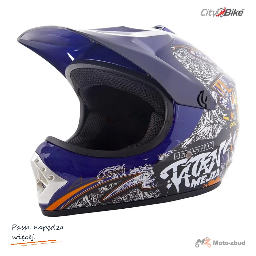 Kask crossowy City-Bike Dziecięcy WL-801A Junior Tatan niebieski L