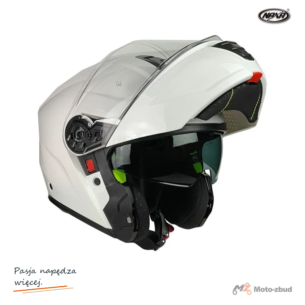 Kask motocyklowy szczękowy Naxa FO7 Blenda biały XL + Pinlock