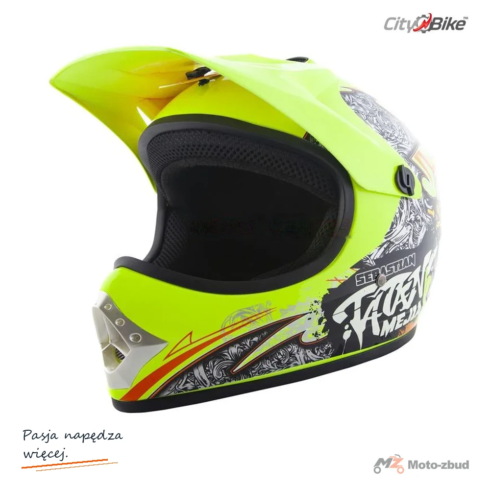 Kask crossowy City-Bike Dziecięcy WL-801A Junior Tatan Seledynowy L
