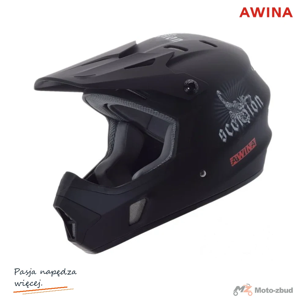 Kask rowerowy Awina by moon BMX M czarny mat — KS05