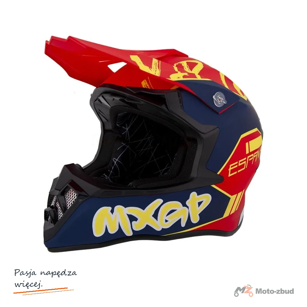 Kask crossowy MD-902 A czerwony Matowy Champion S Homologacja ECE R22.06