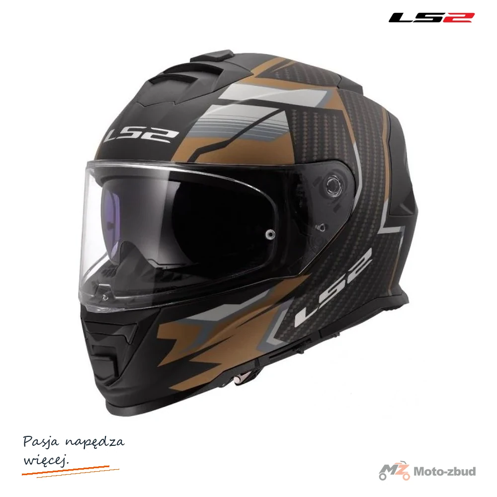 Kask LS2 FF800 Storm II Tracker M.Black Gold — rozmiar XL