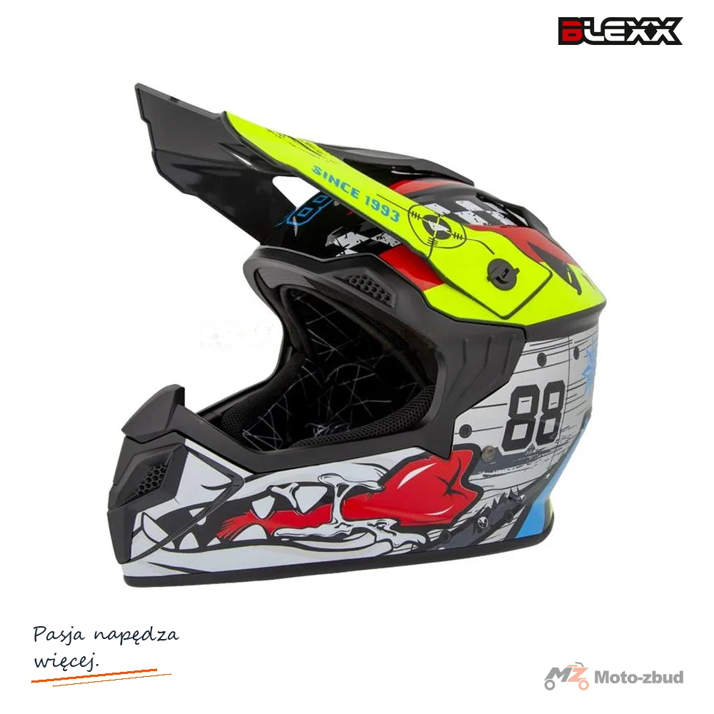 Kask crossowy BLEXX Dziecięcy MD-911 Junior Shiny Shark XL Homologacja ECE 22.06