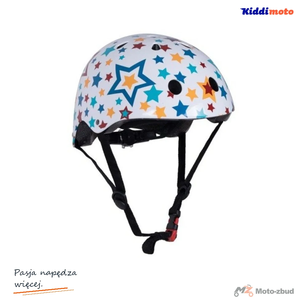 Kiddimoto kask stars biały w gwiazdki rozm. M KMH067M