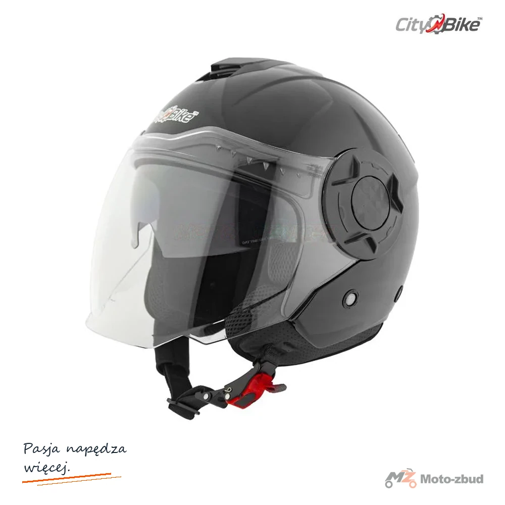 Kask motocyklowy otwarty z blendą City-Bike YA-665 czarny mat rozmiar XXL Homologacja ECE