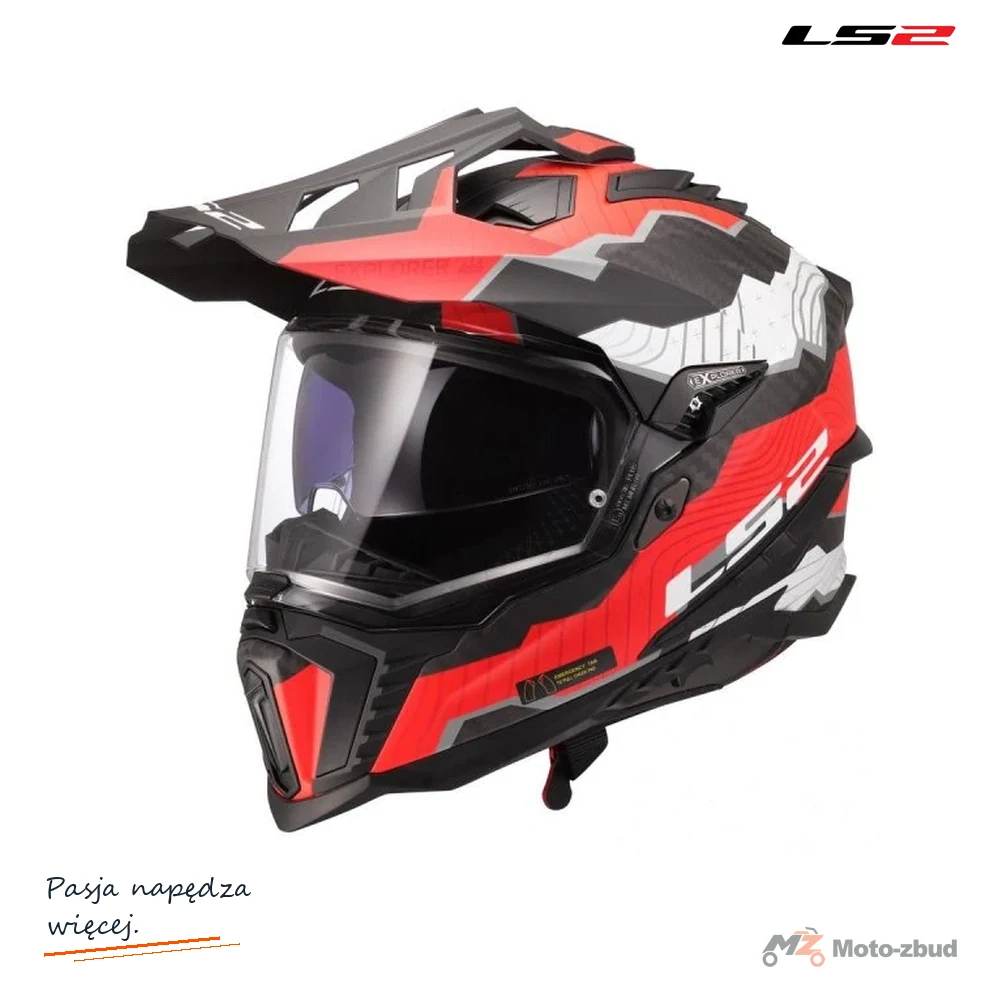 Kask LS2 MX701 Explorer C Trick M.Wh. Red — rozmiar M