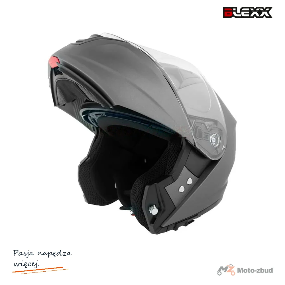 Kask motocyklowy szczękowy z blendą BLEXX YA-967 grafit XS ECER22.06