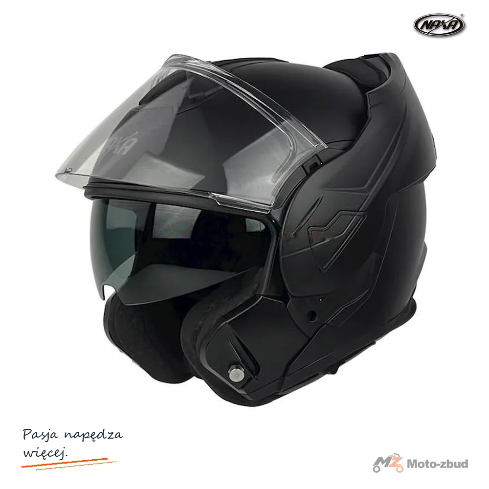 Kask motocyklowy szczękowy NAXA FF1 Blenda czarny M + pinlock