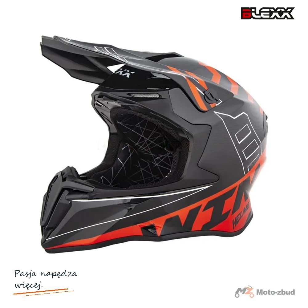 Kask crossowy BLEXX MD-902 zap. DD czerwony połysk rozmiar XL ECER22.06
