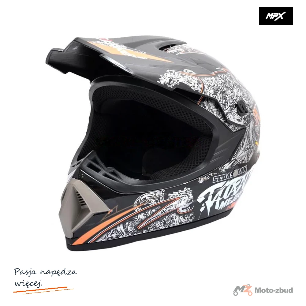 Kask crossowy MPX WL-905 Tatan czarny XL