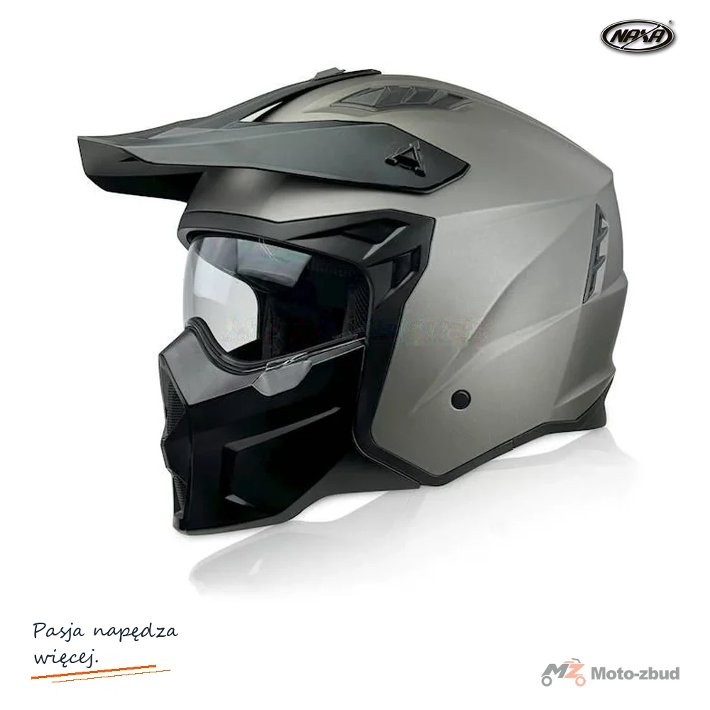 Kask Naxa zamknięty z wypinaną szczęką S31 czarny/titanium mat XXL
