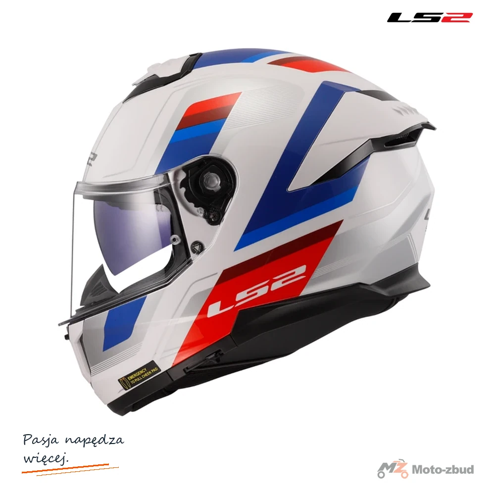 Kask LS2 FF808 Stream II Vintage Wh.Bl.Red — rozmiar XS
