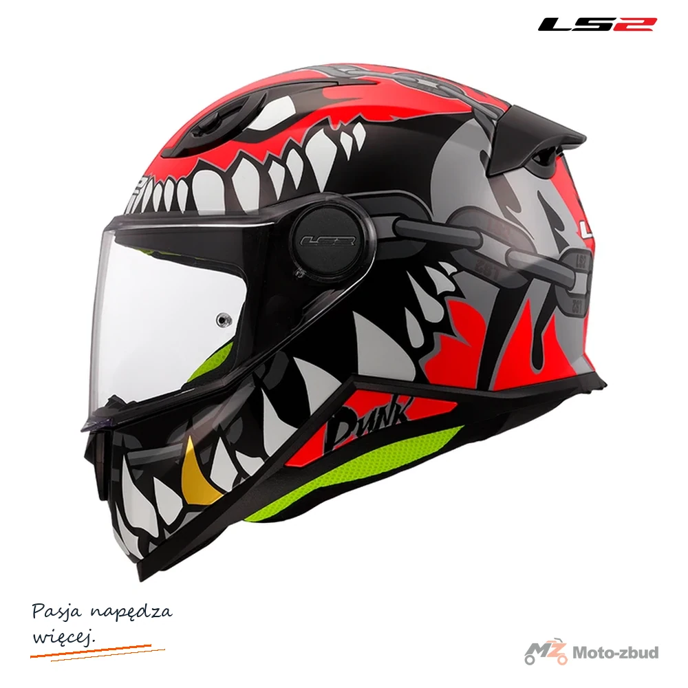 Kask LS2 FF812 kid punk Grey Red — rozmiar S