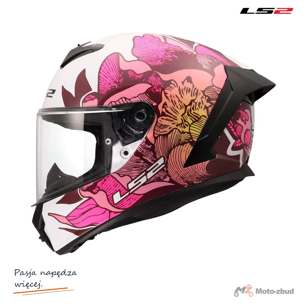 Kask LS2 FF820 Rapid III Poppies II White Pink — XXS