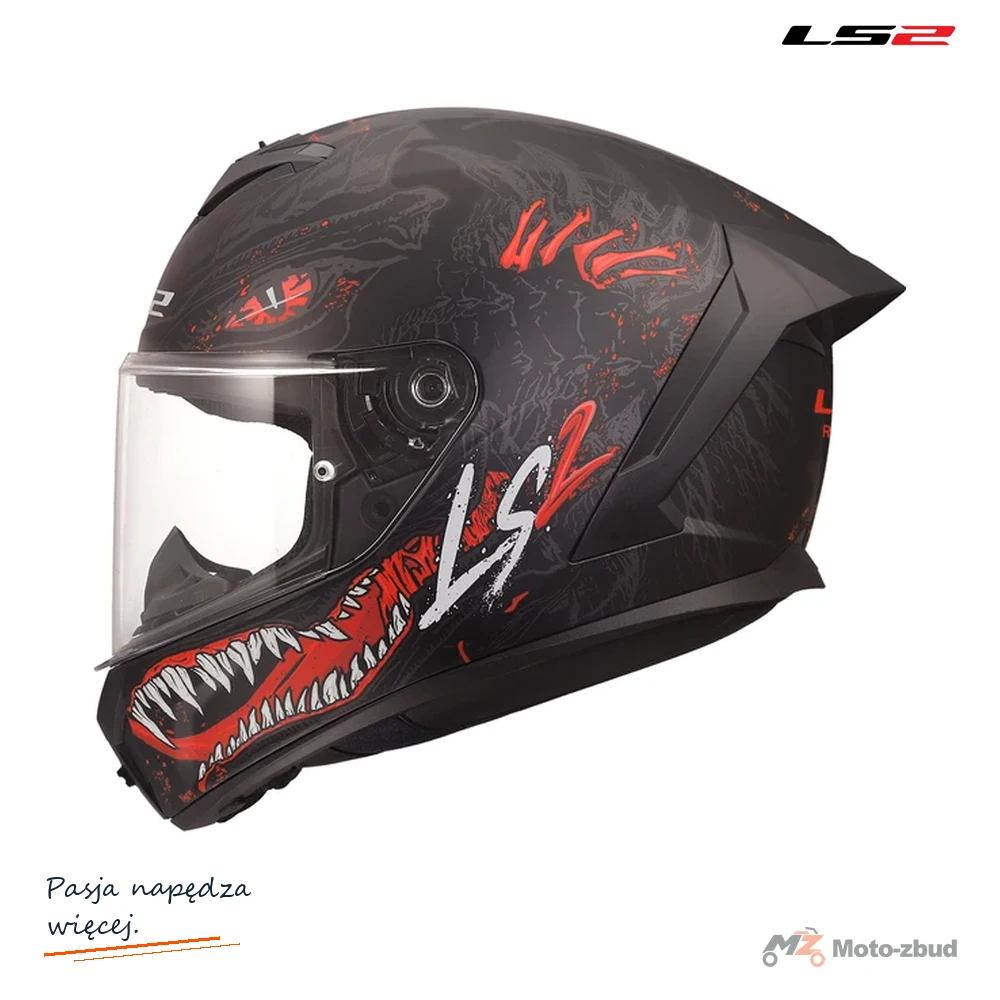 Kask LS2 FF820 Rapid III Kaiju II Black Red White — XXL