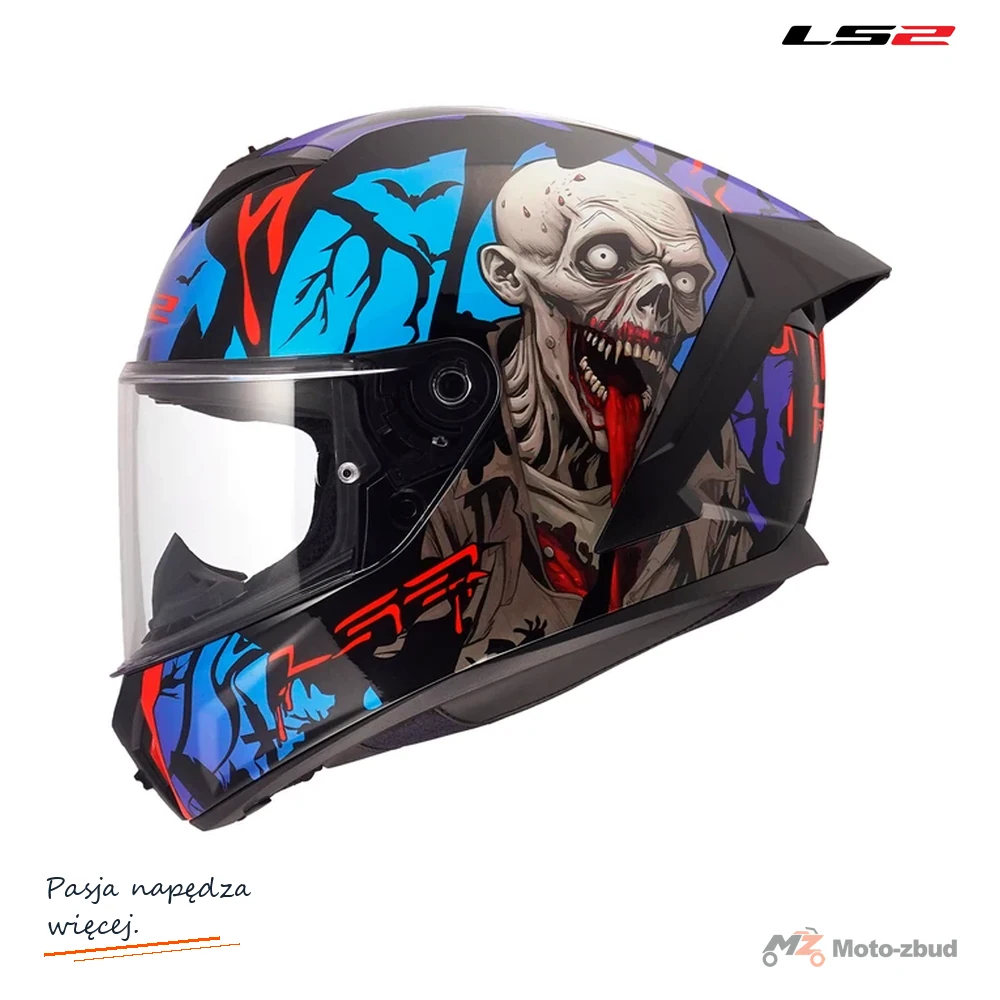Kask LS2 FF820 Rapid III Zombie II Black Red Blue — XXL