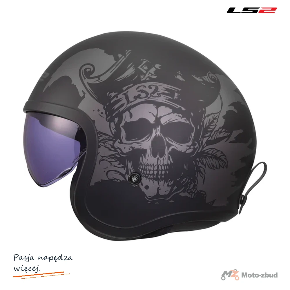 Kask LS2 OF599 Spitfire II willy Black Grey — rozmiar XXL