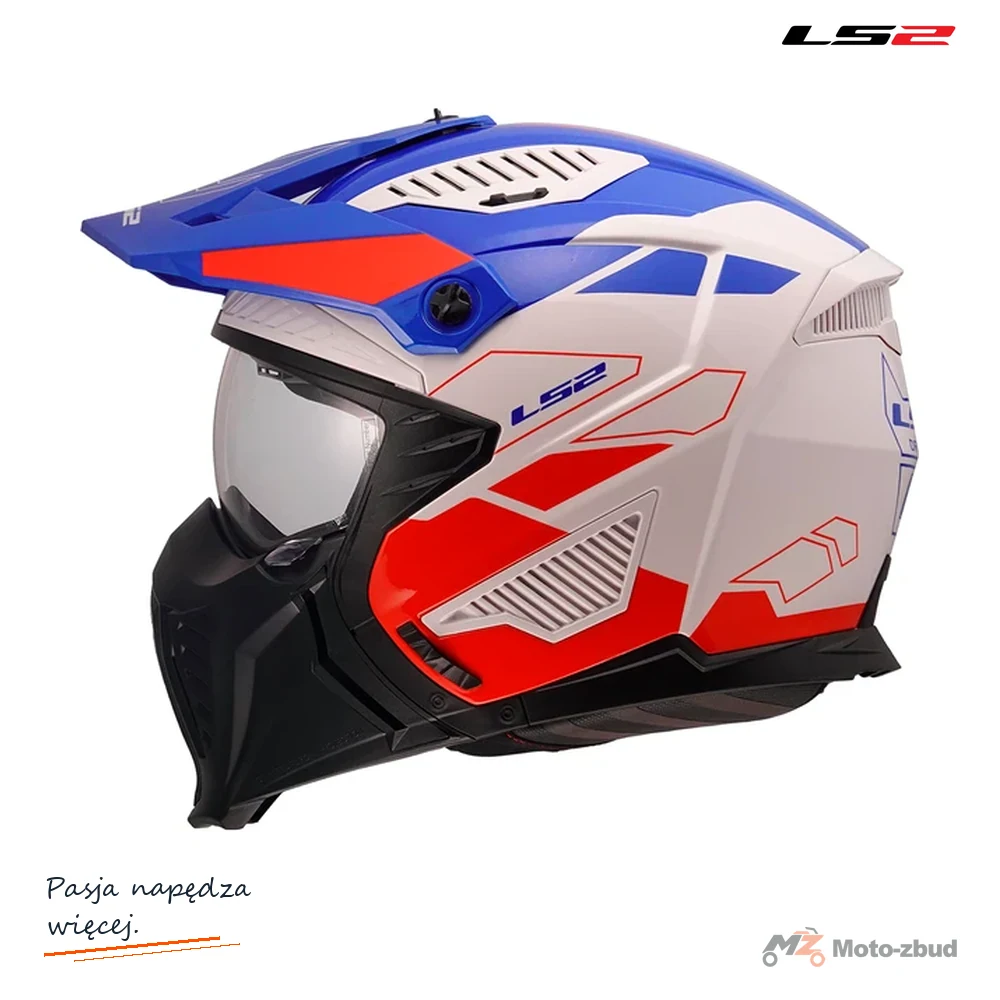 Kask LS2 OF606 Drifter trek White Blue Red — rozmiar XXL