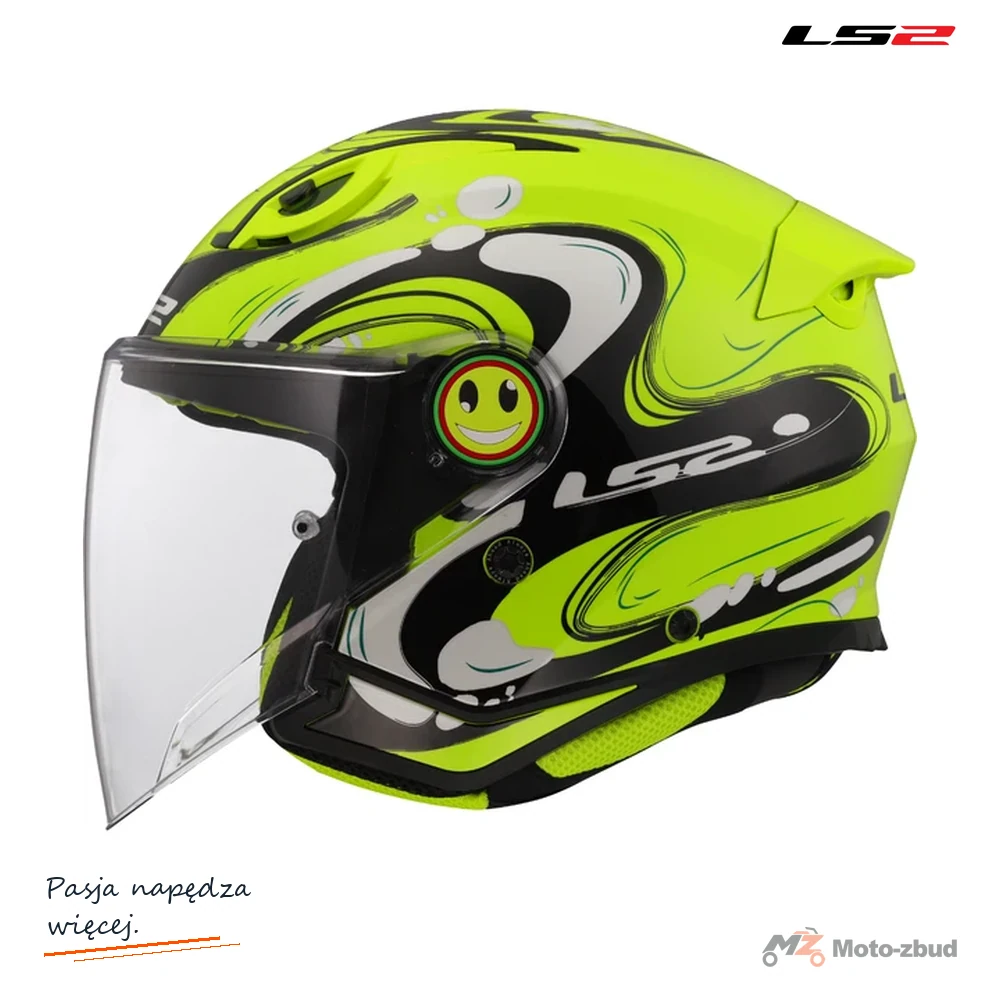 Kask LS2 OF622 funny II glup Hi-Vis Yellow — rozmiar S