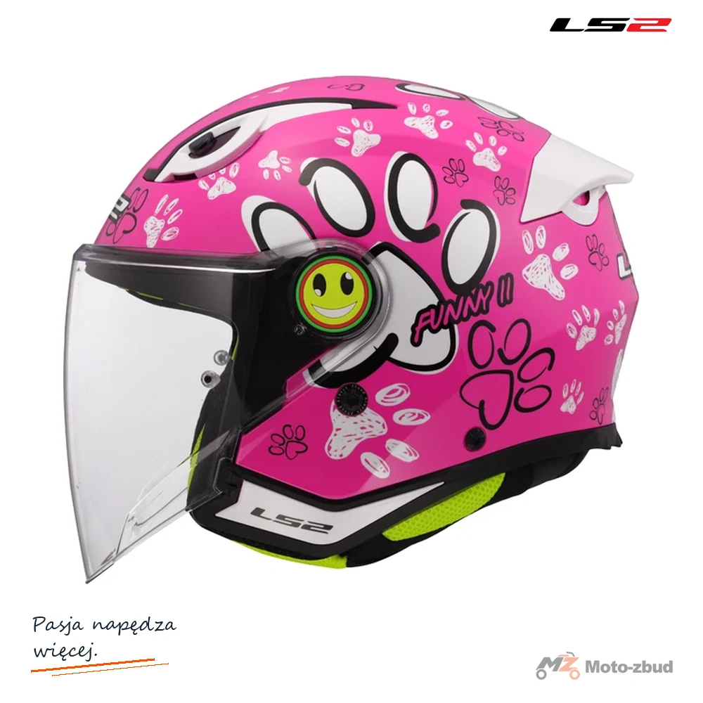 Kask LS2 OF622 funny II paws pink — rozmiar S