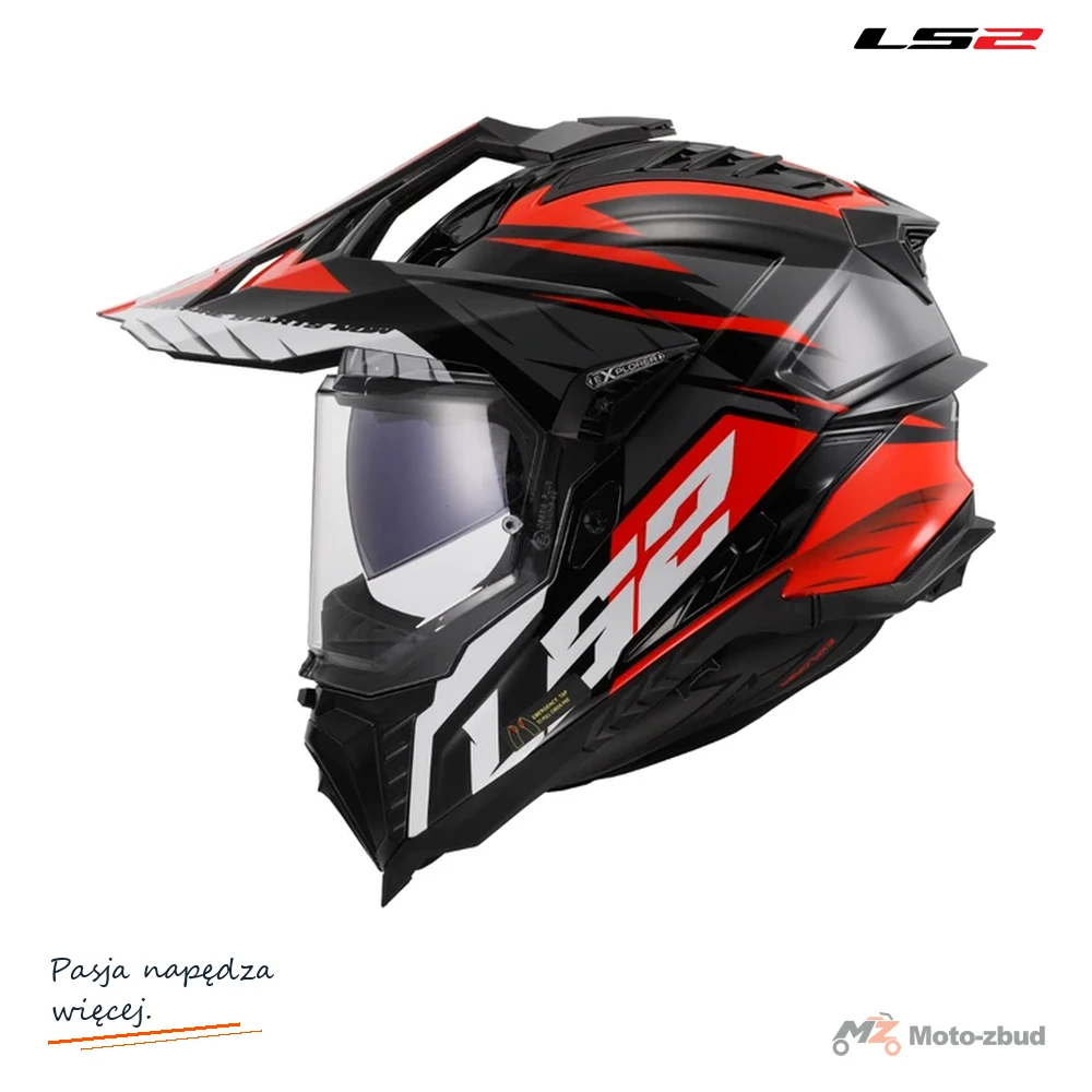 Kask LS2 MX701 Explorer Spire Bl. Titan Red — rozmiar XS