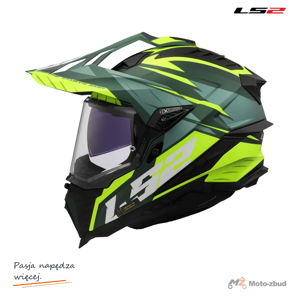 Kask LS2 MX701 Explorer Spire M.Gr. H-V Yel — rozmiar XXL