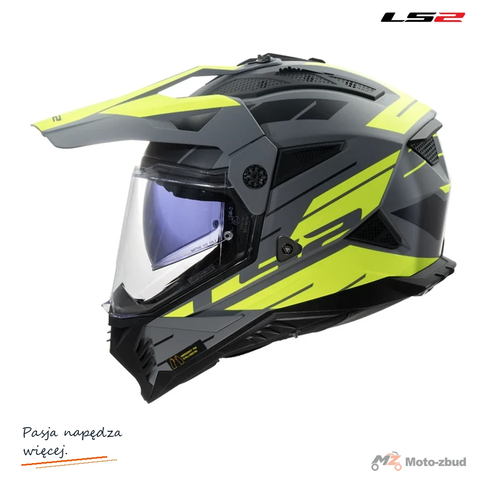 Kask adventure LS2 MX702 Pioneer II Namib M.Grey Hi-Vis Yellow — XXL