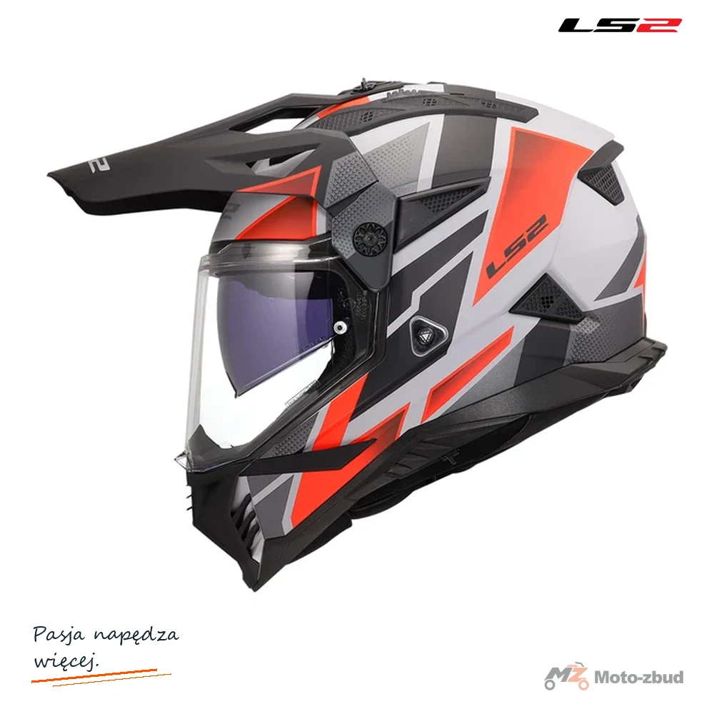 Kask adventure LS2 MX702 Pioneer II Block Grey Red — XXL