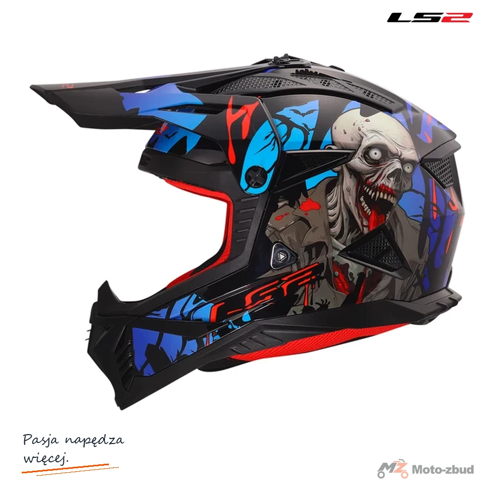 Kask LS2 MX708 fast II zombie II bl. Red Blue — rozmiar XXL