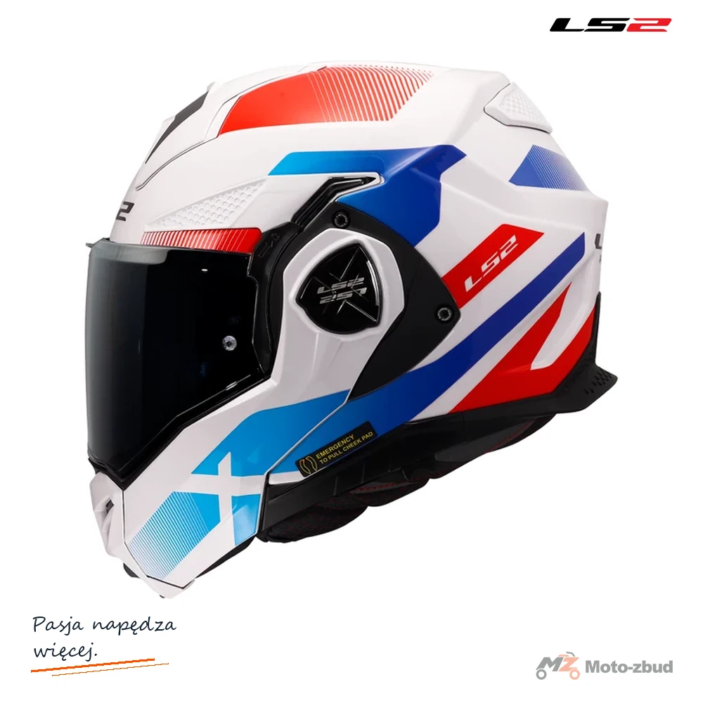 Kask szczękowy LS2 FF901 Advant X Nova White Blue Red — XXL