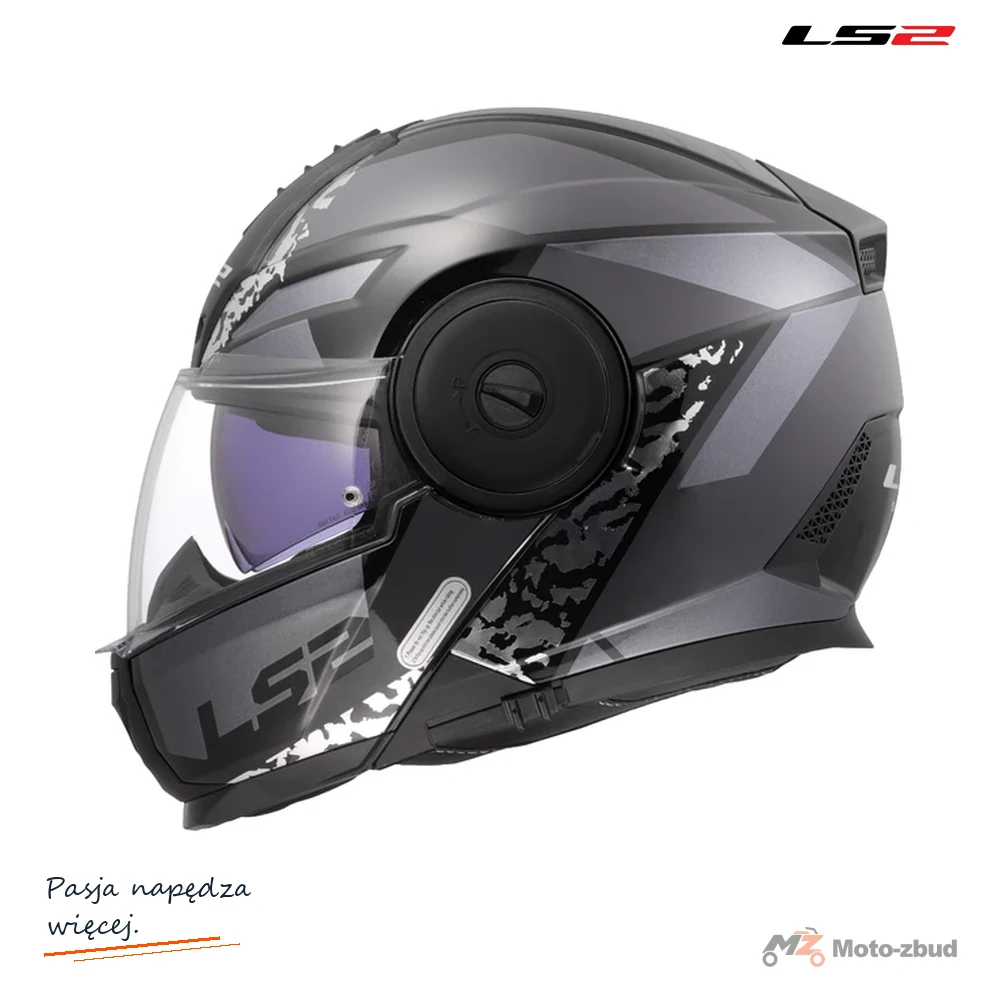 Kask szczękowy LS2 FF902 Scope II Oxyd Black Titan — XXL z Pinlockiem
