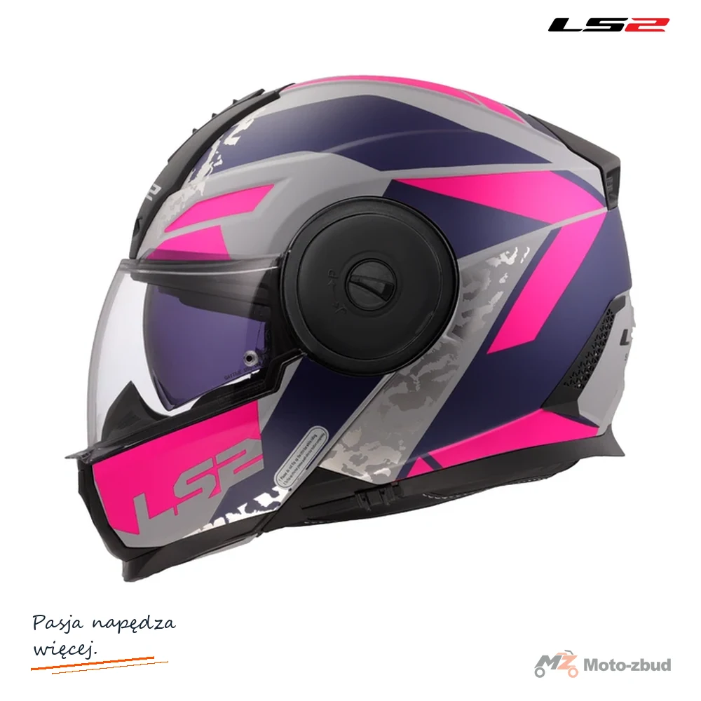 Kask szczękowy LS2 FF902 Scope II Oxyd M.Gr.Bl.Prp — XS z Pinlockiem