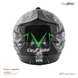 Kask crossowy City-Bike WL-905 Tatan czarny z zielonym L — ujęcie 3