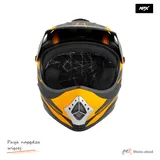 Kask crossowy MPX Dziecięcy WL-801A czarny mat/pomarańczowy L — ujęcie 3