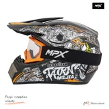 Zestaw Kask crossowy MPX WL-905 Tatan czarny XL + Gogle crossowe MPX YH-16 pomarańczowe matowe/szybka przezroczysta — ujęcie 2