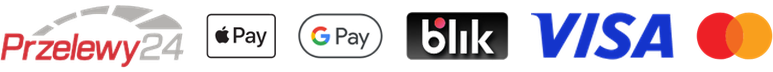 Przelewy24, Apple Pay, Google Pay, BLIK, Visa, Mastercard