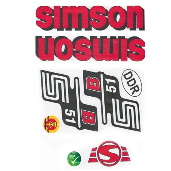 Naklejka Simson S51B czerwona kpl. WGR — ujęcie 2