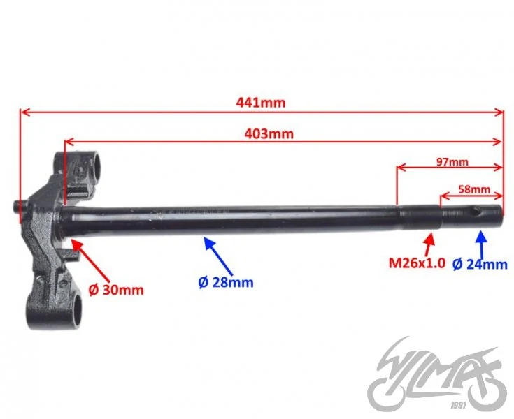 Półka widelca ze sztycą 30 mm — Kinroad XT50QT-2 Delfin — ujęcie 2