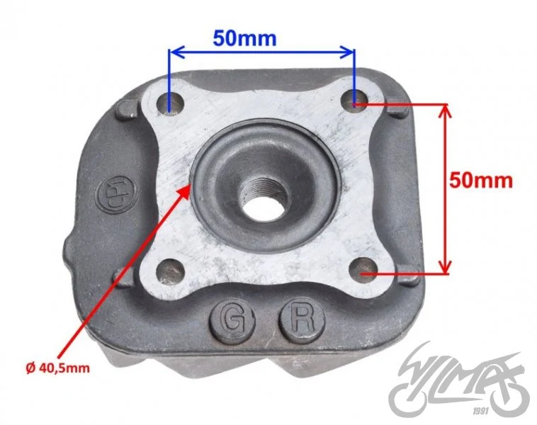 Głowica cylindra 50 cm³ 2T komora spalania 3,5 cm³ — ujęcie 2