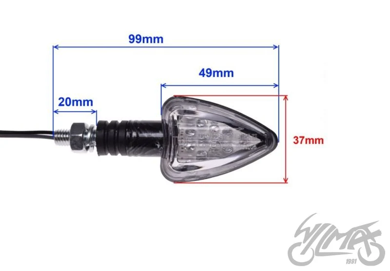 Kierunkowskazy LED carbon, biały klosz 12 V 1 W — para AM1312 — ujęcie 4
