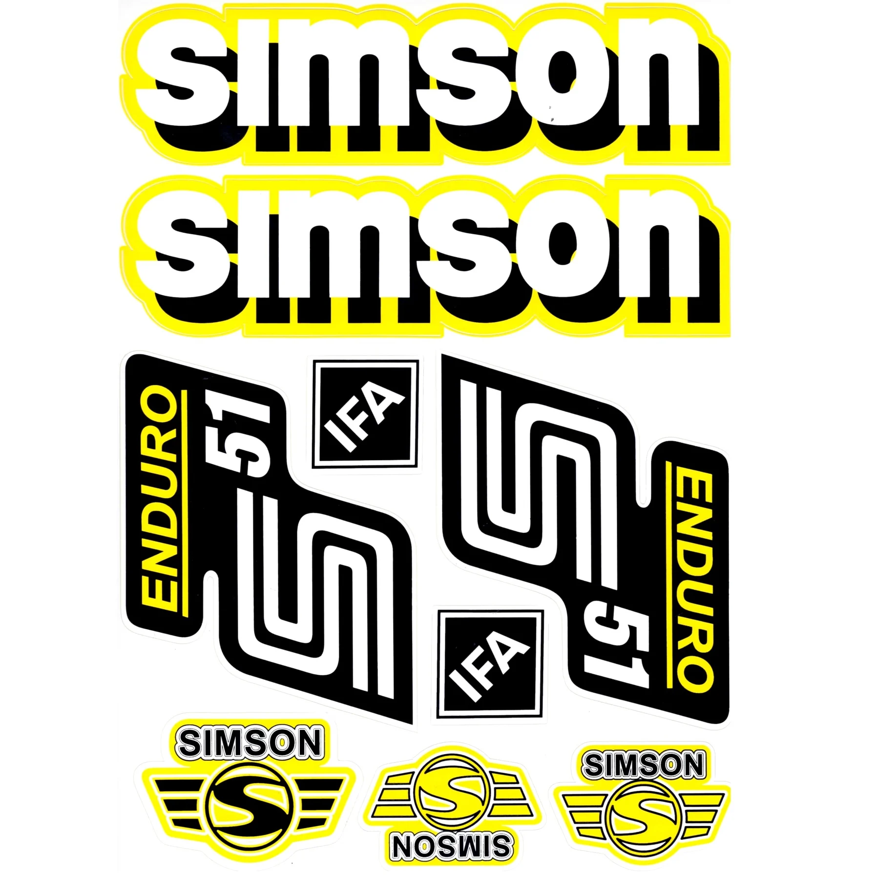 Naklejka Simson S51 enduro żółta kpl. — ujęcie 1