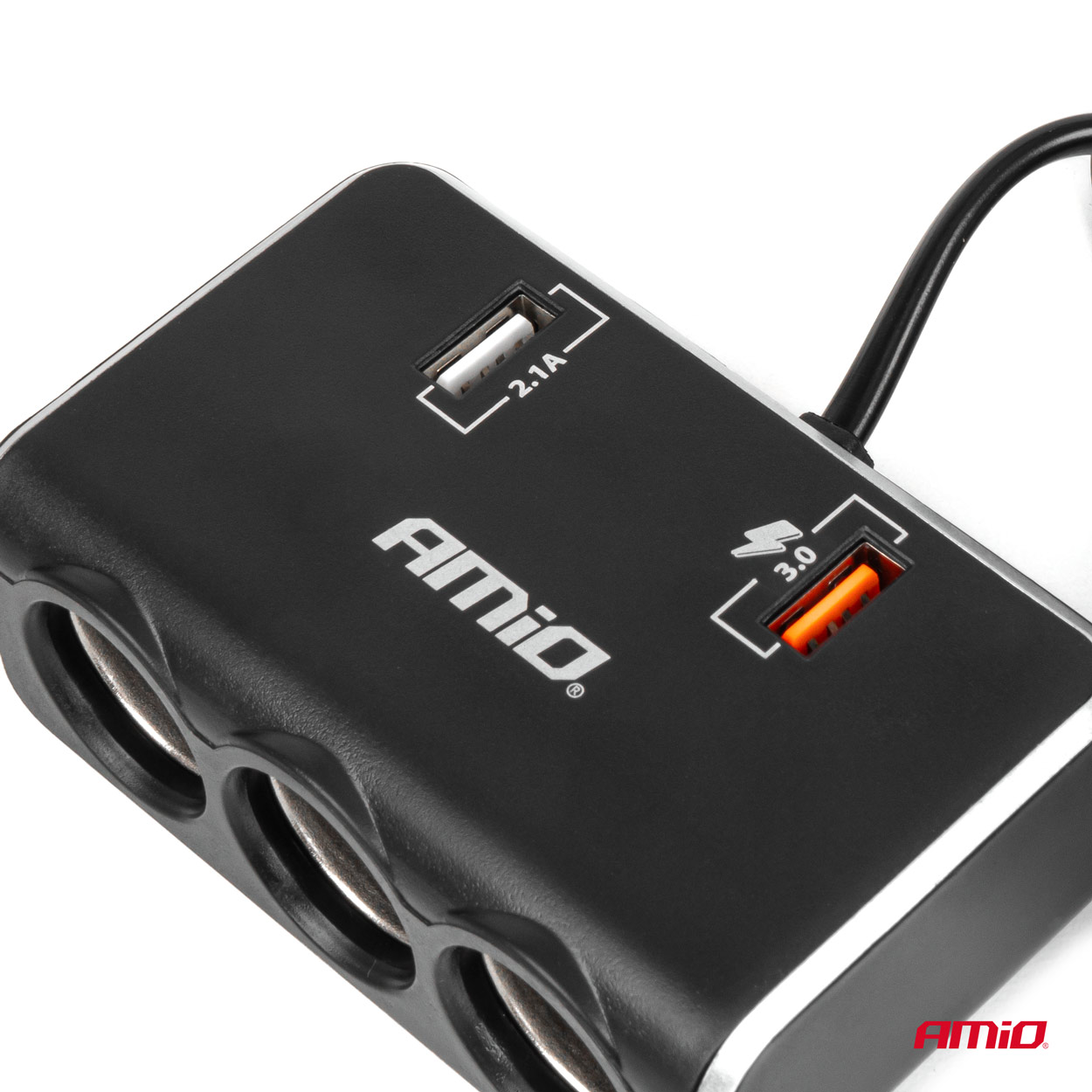 Rozdzielacz gniazda zapalniczki z ładowarką 2x USB-A QC3.0 12 V 24 V 120 W 80 cm — ujęcie 6
