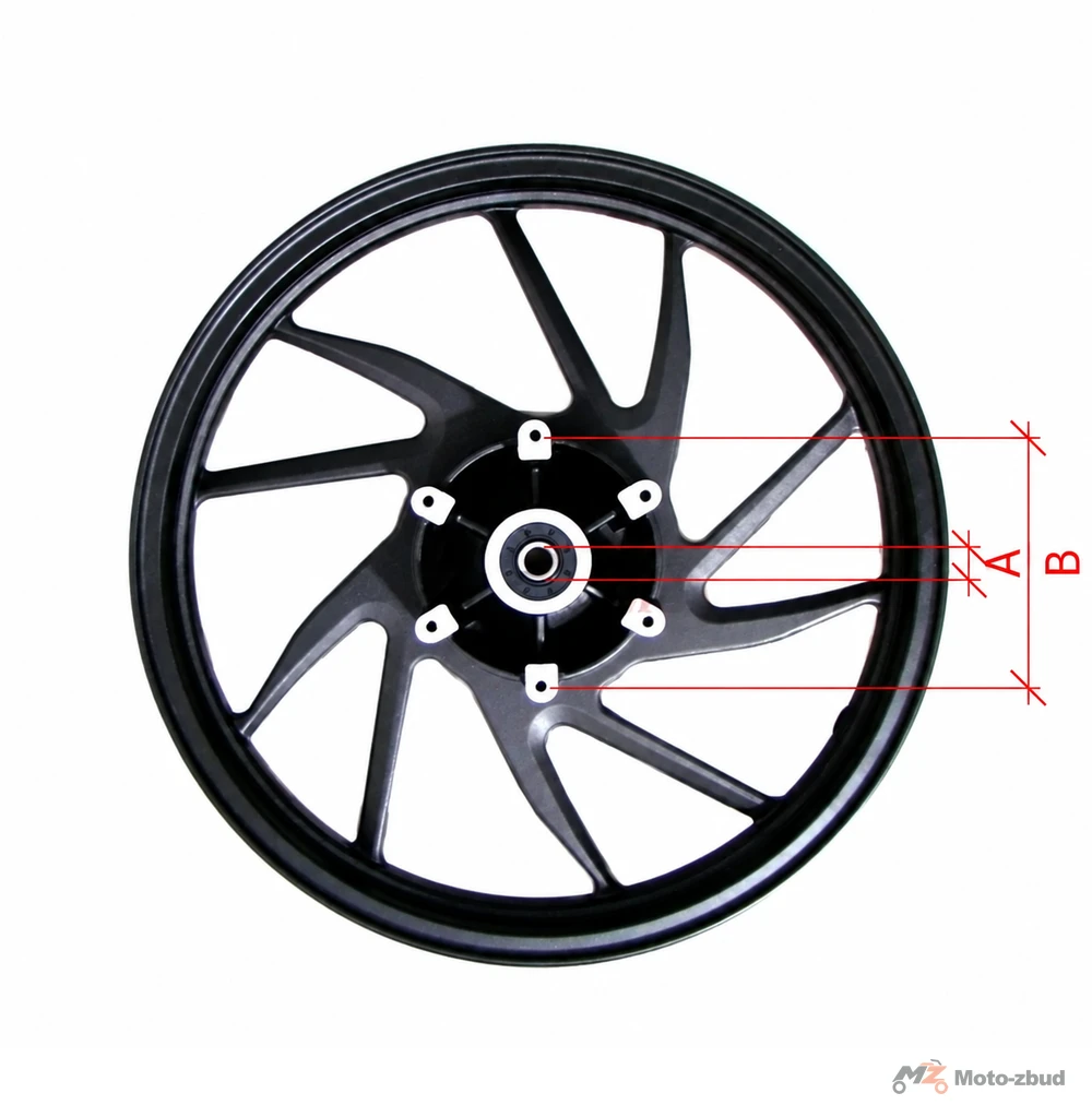 Junak M25 250 cm³ felga 17 × 2,15 koła tył (10-ramienna) czarna — ujęcie 2