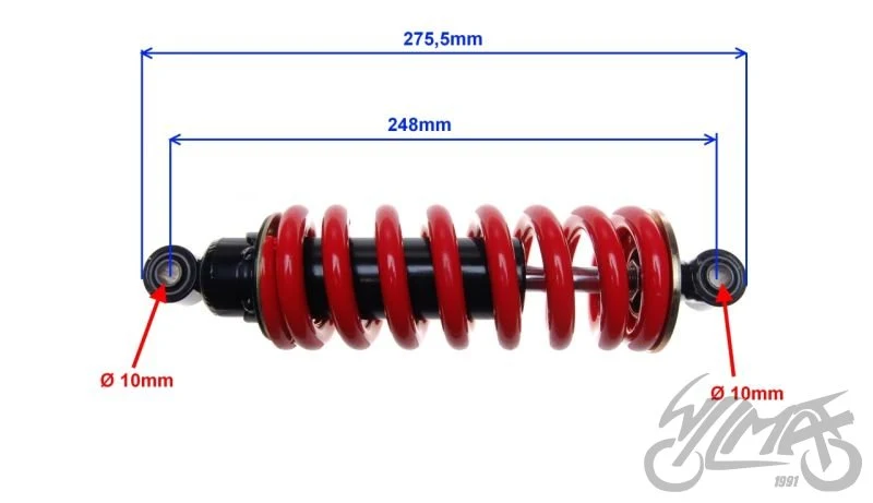 Amortyzator tylny Shineray ATV150, czerwony — ZQC6101R — ujęcie 2