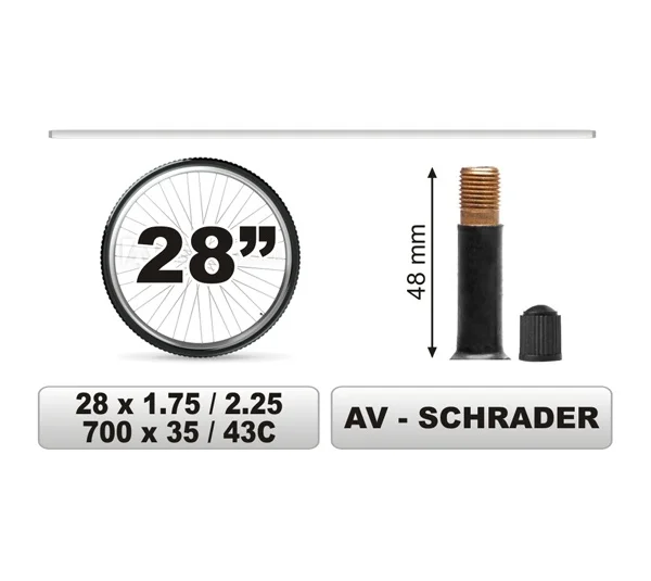 DĘTKA ROWEROWA rozmiar 28 x 1,75 / 2,25 AV - SCHRADER