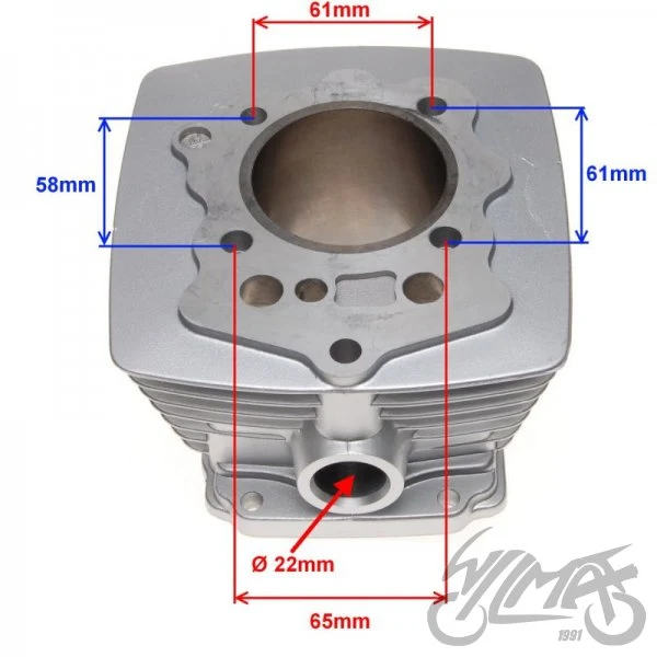 Cylinder do Loncin CG200 4T — 63,00 mm, wypukłe denko tłoka — ujęcie 2
