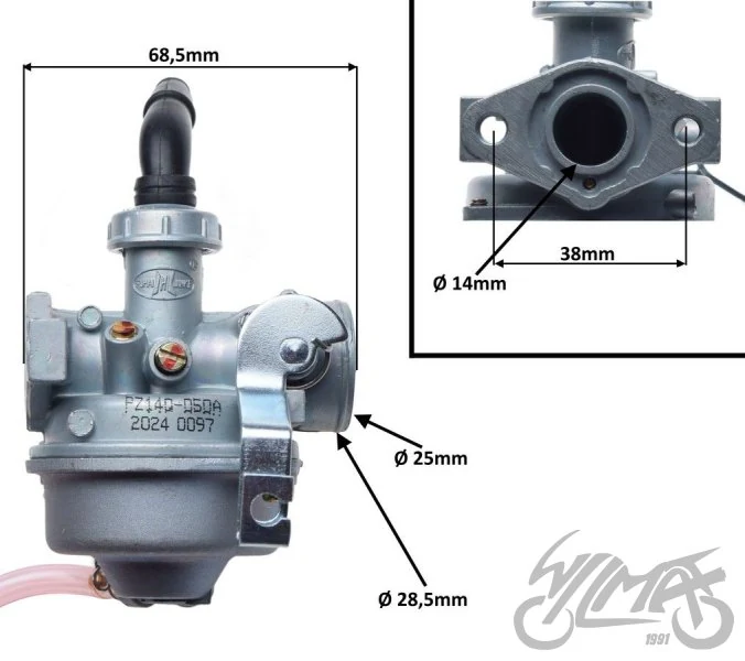 Gaźnik do pitbike YCF50 — ujęcie 2