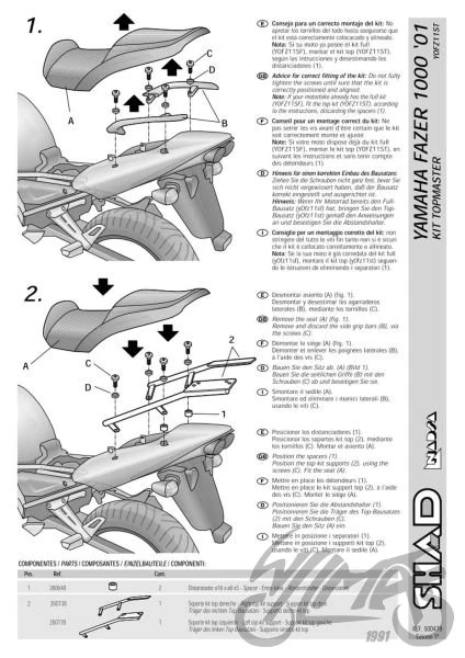 Stelaż kufra centralnego SHAD do Yamaha FAZER 1000 — ujęcie 2