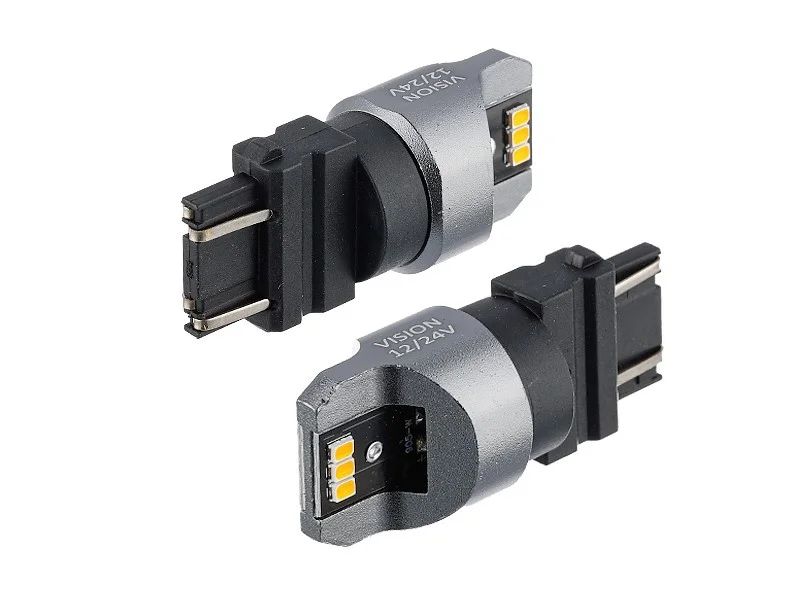 Żarówka PY27/7W T25 12V/24V 6xLED SMD3020 CANBUS NONPOLAR pomarańczowa VISION (2szt.) — ujęcie 2